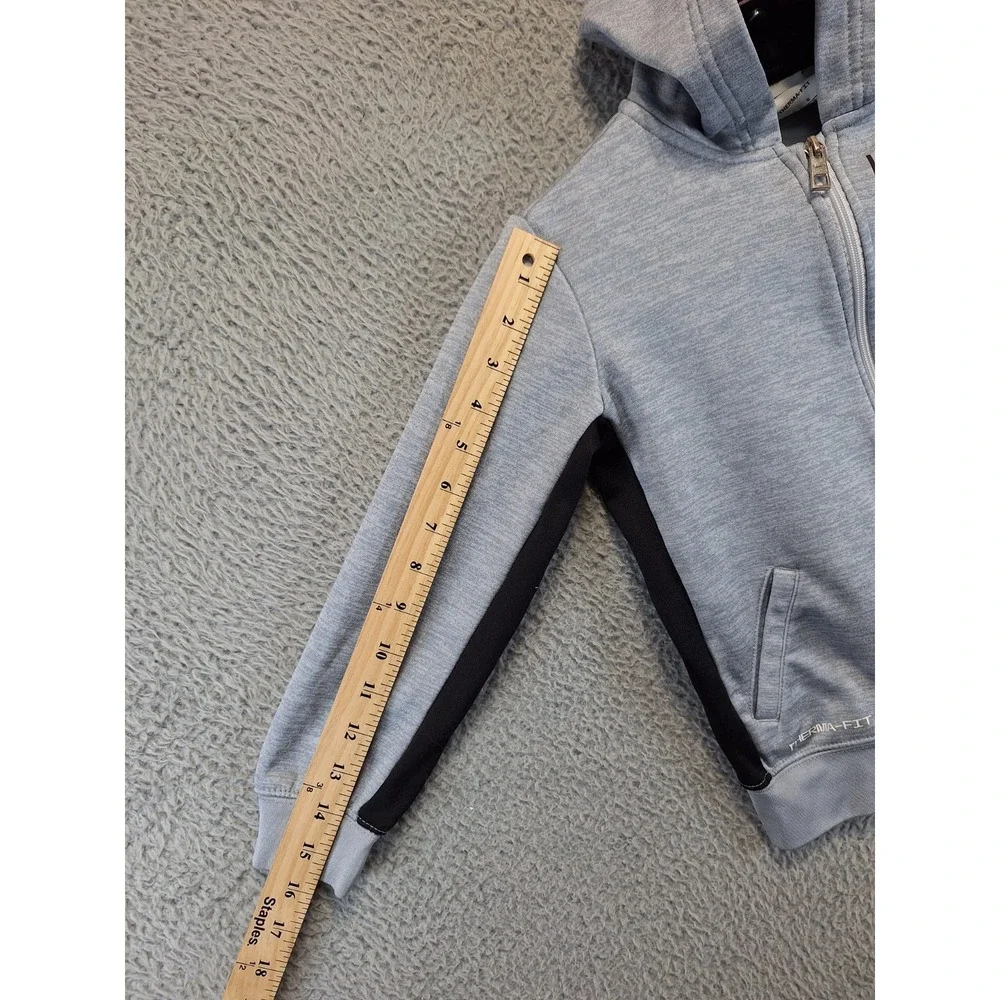 Lot Of 2 Nike Track Jacket Boys 7/L Gray Blue Dri Fit Therma Fleece Lined Zip Up